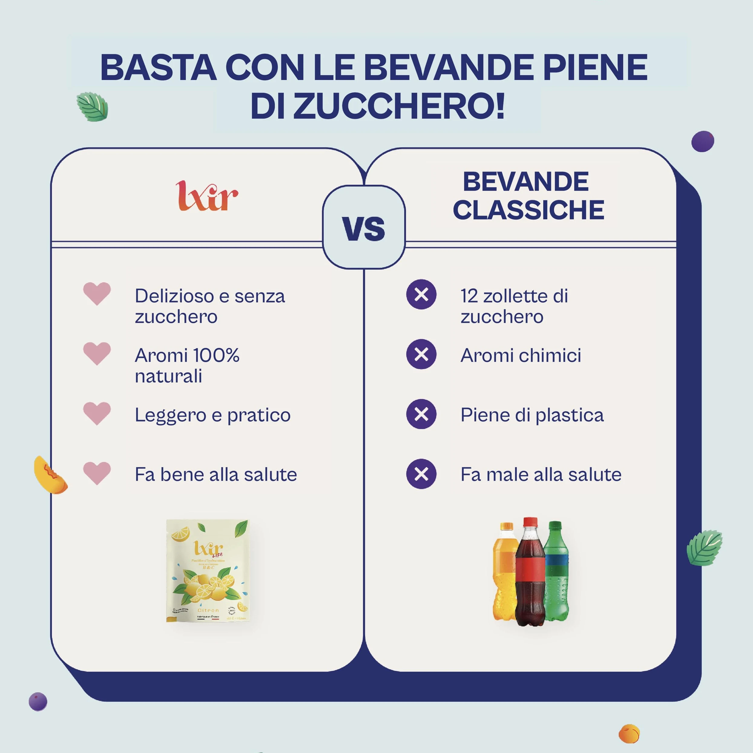 LXIR DRINK – Pastiglia aromatizzata senza zucchero – Bevanda multivitaminica – Ricca di vitamine C e B – Idratazione quotidiana – Bellezza della pelle (Limone x3)