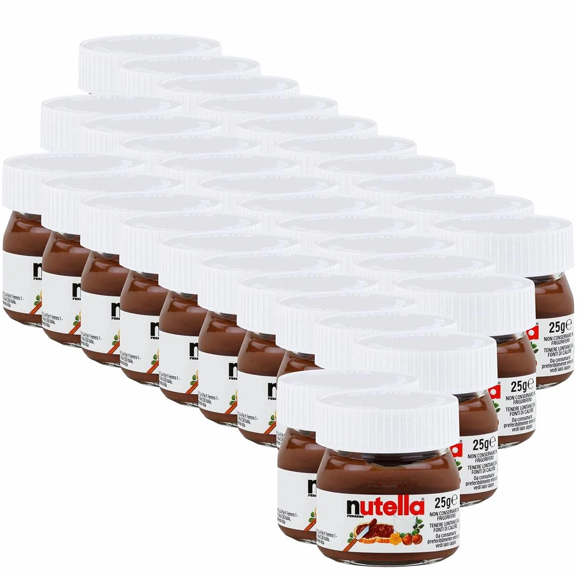 Nutella Ferrero piccolo mini design vetro 32er Set a 25 G, pane aufstrich, Noce nugat Crema, Cioccolato auftrich