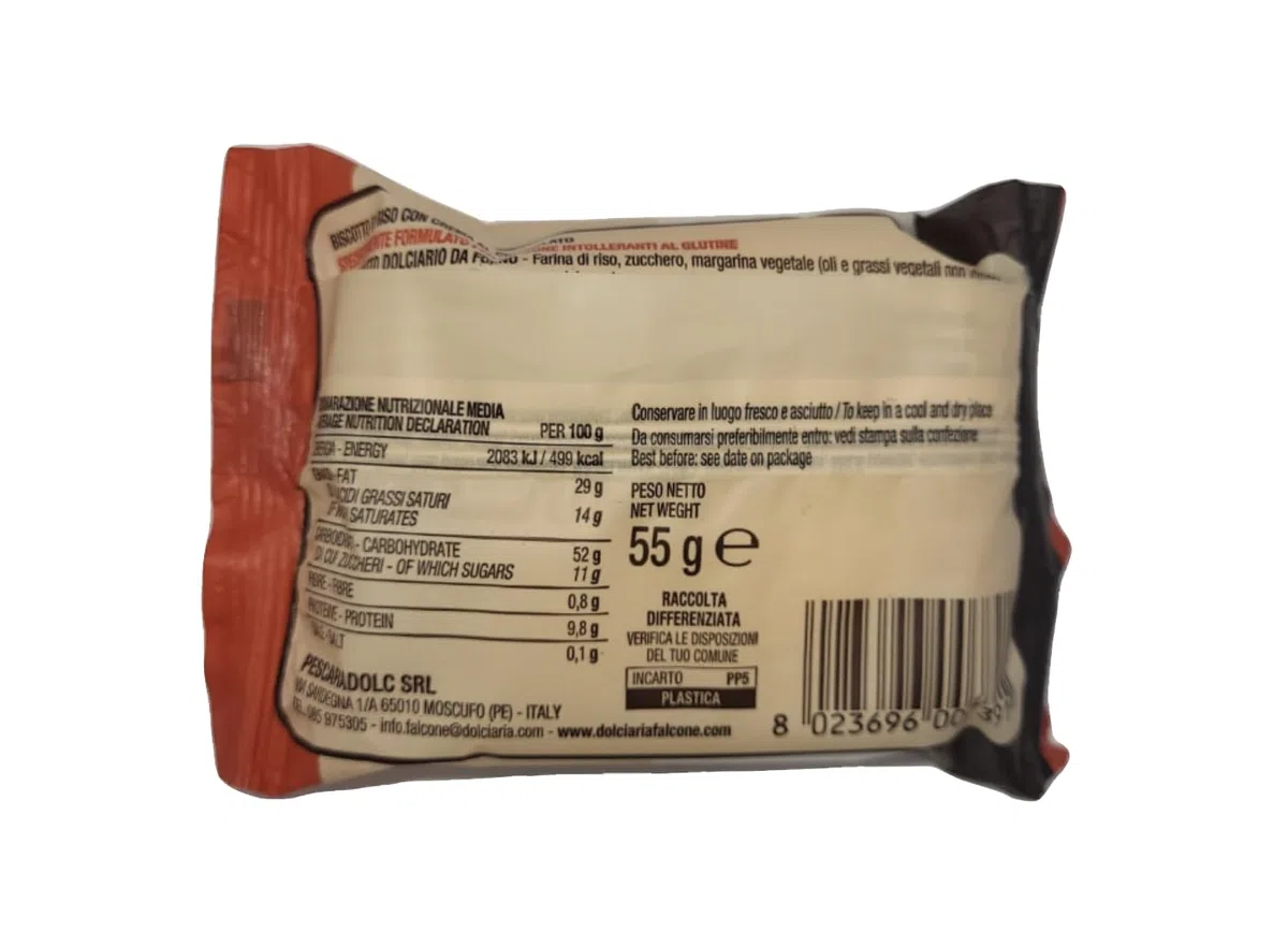 Falcone - Biskotto Senza Glutine gr. 55 in vari gusti e formati (18, Crema al Cioccolato)