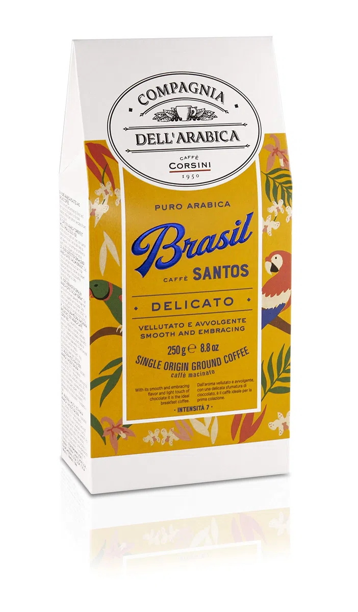 Caffè Corsini Compagnia Dell'Arabica, Tris of ground coffee, Brazil Colombia India, Arabica, Monorigine Specialty Coffee, Pack of 3 Coffees, 3 x 250 g