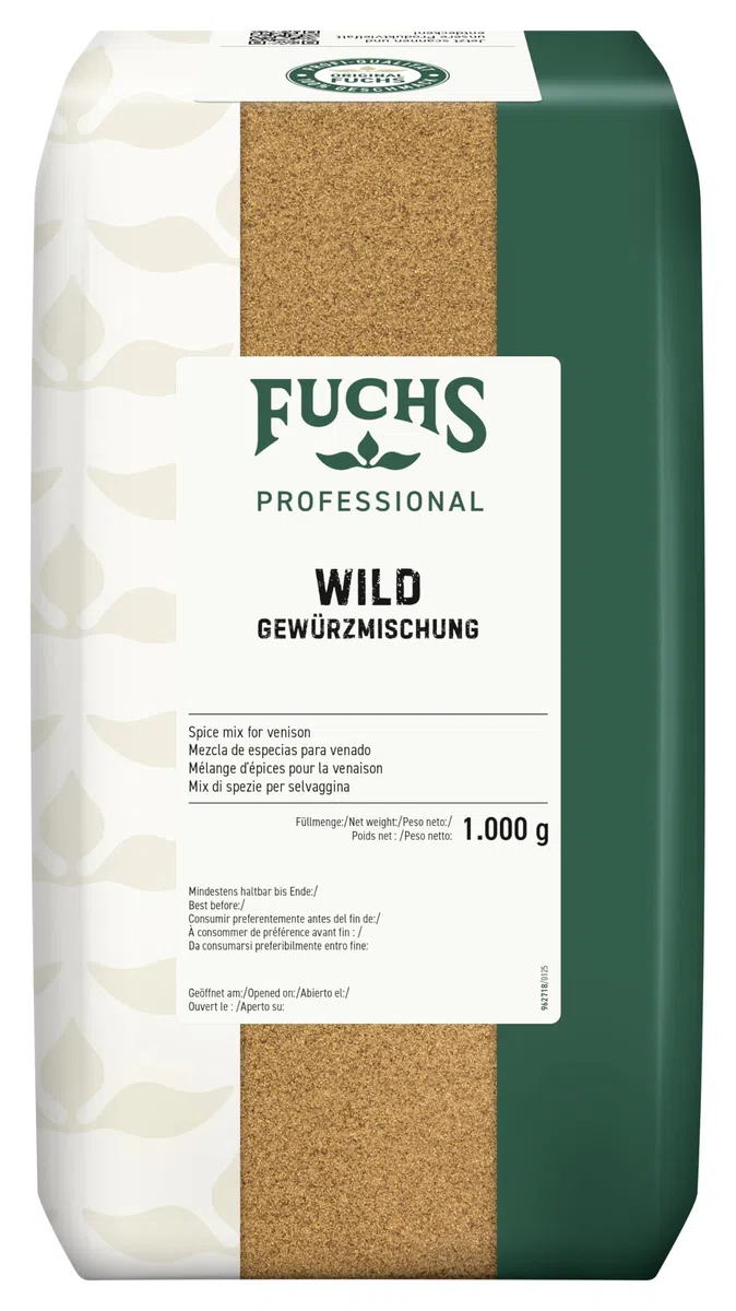 Fuchs Professional - Mix di spezie per selvaggina | 1000 g | Per condire tutti i tipi di piatti a base di selvaggina e salse scure | Qualità professionale per professionisti