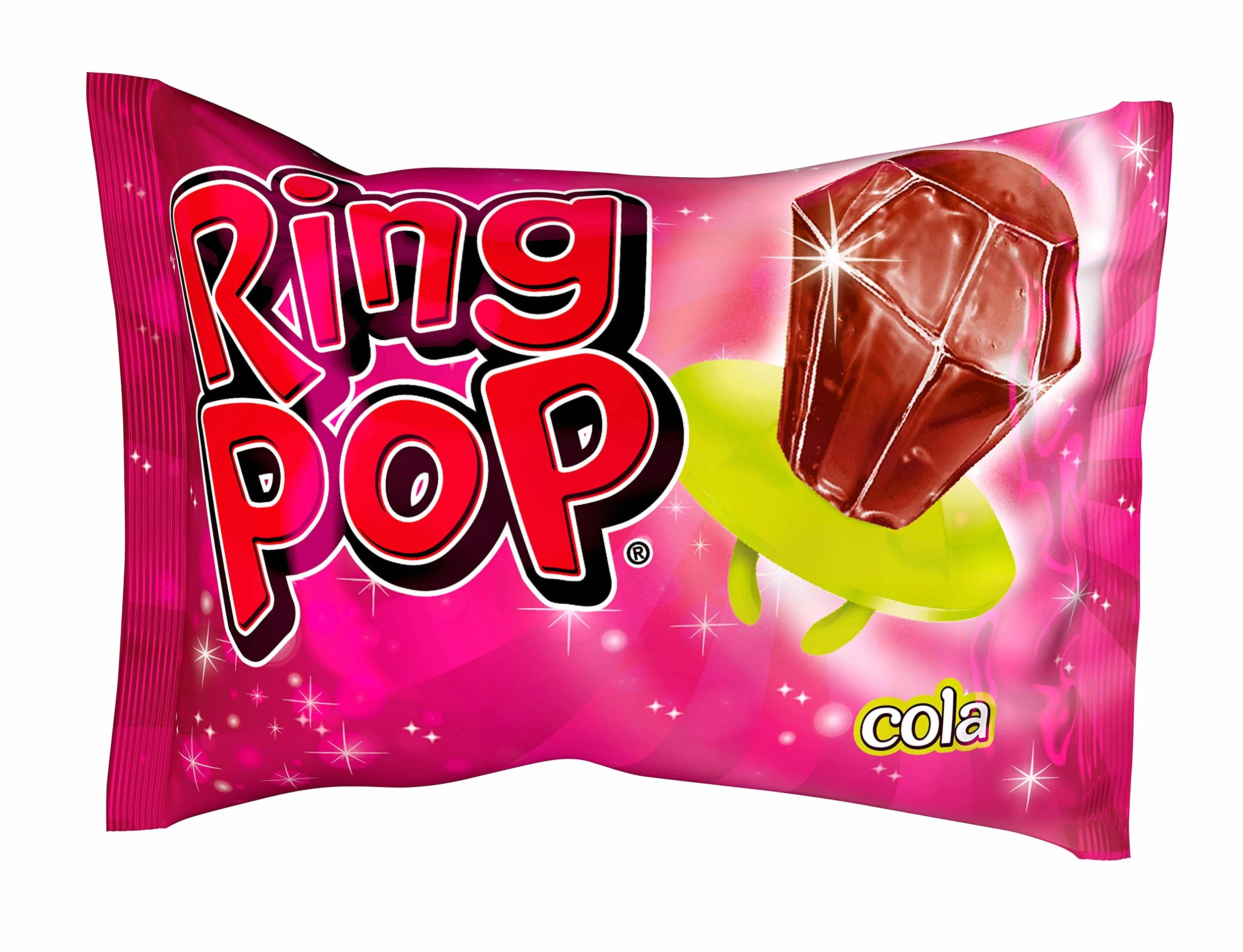 Ring Pop, confezione da 24 lecca-lecca dai sapori assortiti, gusti: lampone, fragola, cola e ribes nero