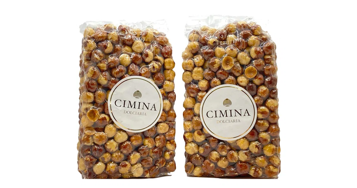CIMINA - 2 Confezioni di Nocciole tostate da 0,5 kg cad, Nocciola della Tuscia "Tonda Genile Romana", calibro 13/15