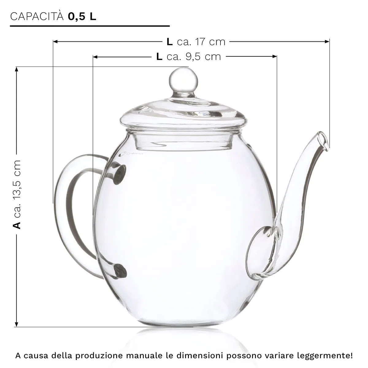 Creano Miscela di Té Fiorito con 6 Varietà di Tè Bianco, Nero, Verde - Set Regalo con Teiera di 500ml in Vetro Confezione Dorata da 7 Pezzi – Regalo Elegante per Donna