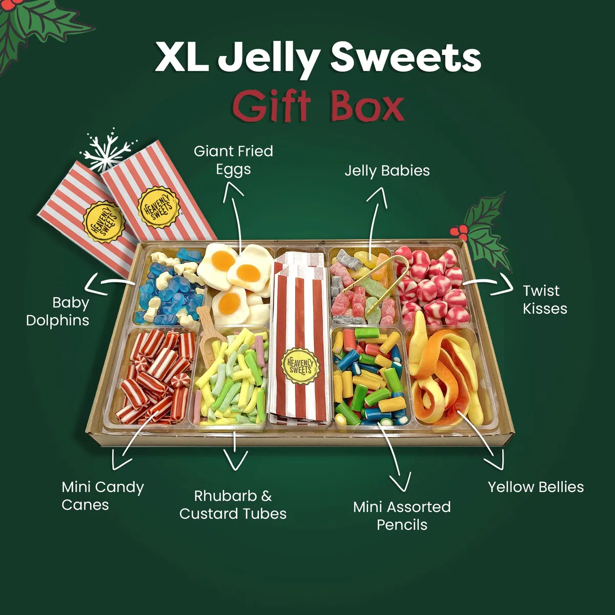 Heavenly Sweets | Grande Cesto Regalo di Caramelle Pick and Mix | 1,2kg Premium di Caramelle Gommose e Gelatinose | Assortimento per Compleanno, Festa del Papà, Festa Estiva | Selezione Pick & Mix