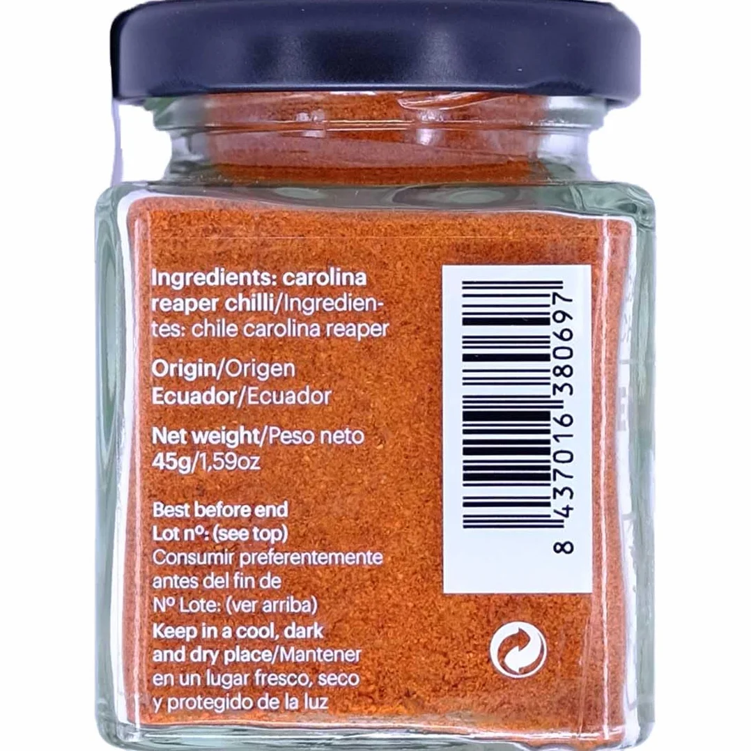 DAMUNE Carolina Reaper Polvere - 45g - Il Piú Piccante al Mondo