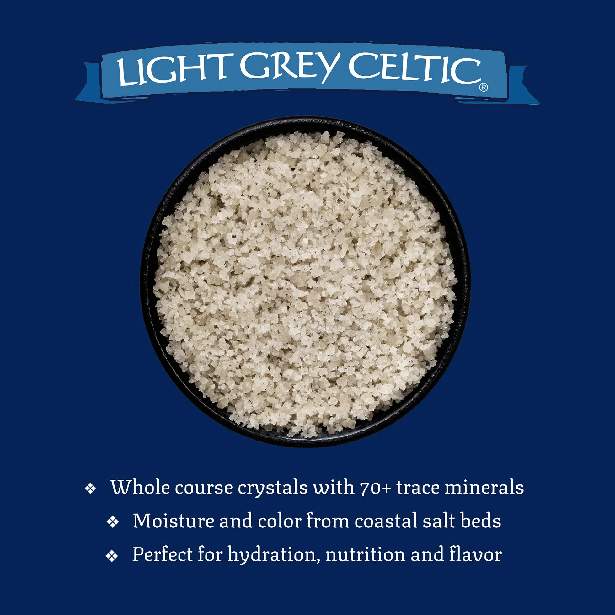 Light Grey Celtic coarse sea salt, 1 lb. bag - Pack of 2 by Celtic Sea Salt