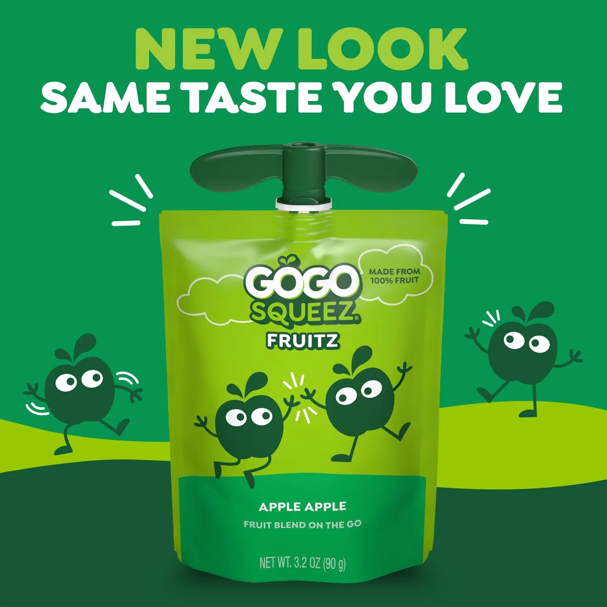 GoGo squeeZ Fruit on the Go Variety Pack, Apple, Banana & Strawberry, 3.2 oz (Pack of 12), Unsweetened Fruit Snacks for Kids, Gluten Free, Nut Free and Dairy Free, Recloseable Cap, BPA Free Pouches
