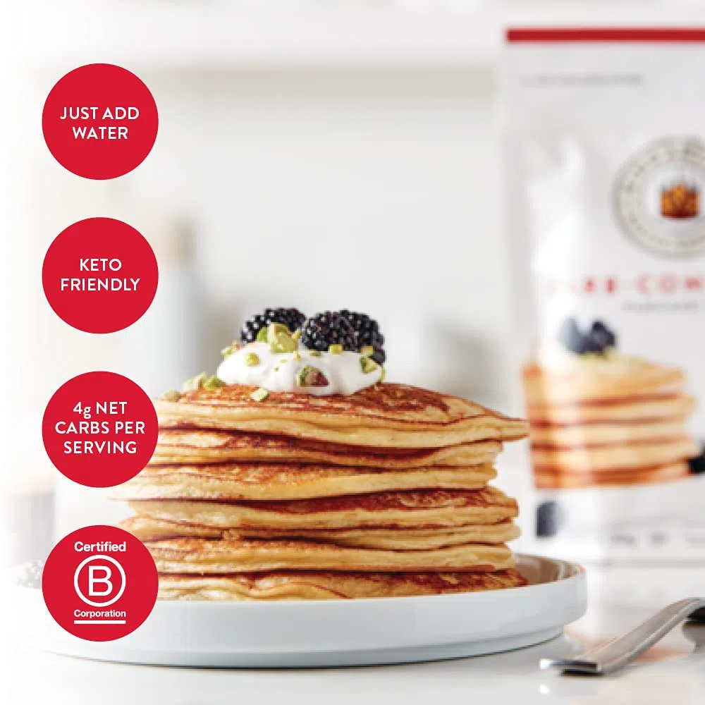 King Arthur, Mix per pancake cheto consapevole dei carboidrati, non OGM di provenienza, Kosher certificato, Keto Friendly, 12 once