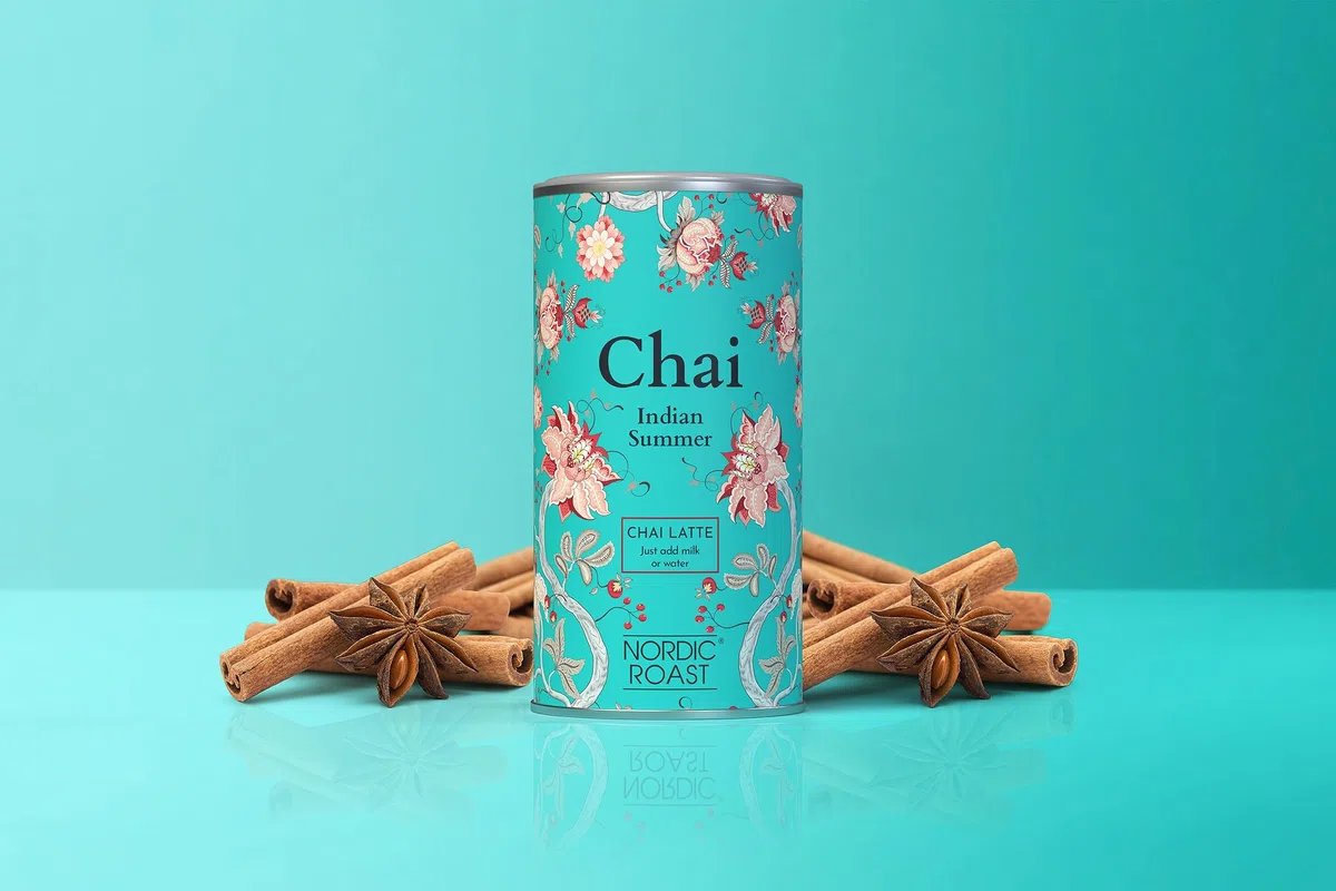 Nordic Roast | Chai Latte | Indian Summer | 320g | Mezcla de Chai Latte istantaneo in polvere | Té Negro Especiado con leche | per te Hogar, Café, Restaurante | 13-15 Taza