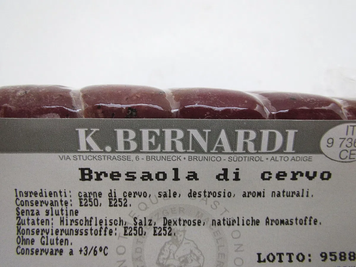 Bresaola di cervo dell' Alto Adige Bernardi K. ca. 350 gr.