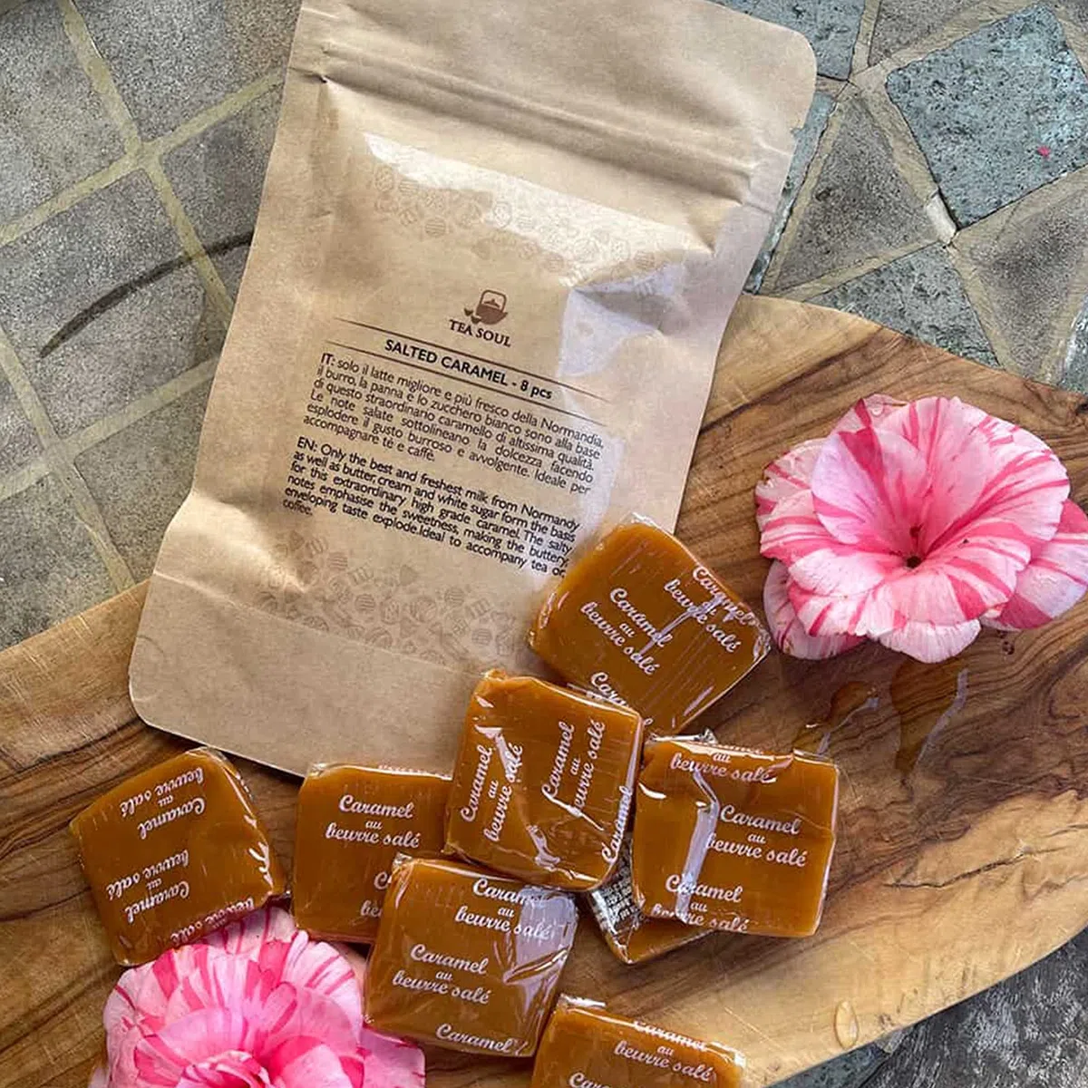 Quadrati al Caramello Salato • Confezione da 100g • Ingredienti di prima qualità • TEA SOUL