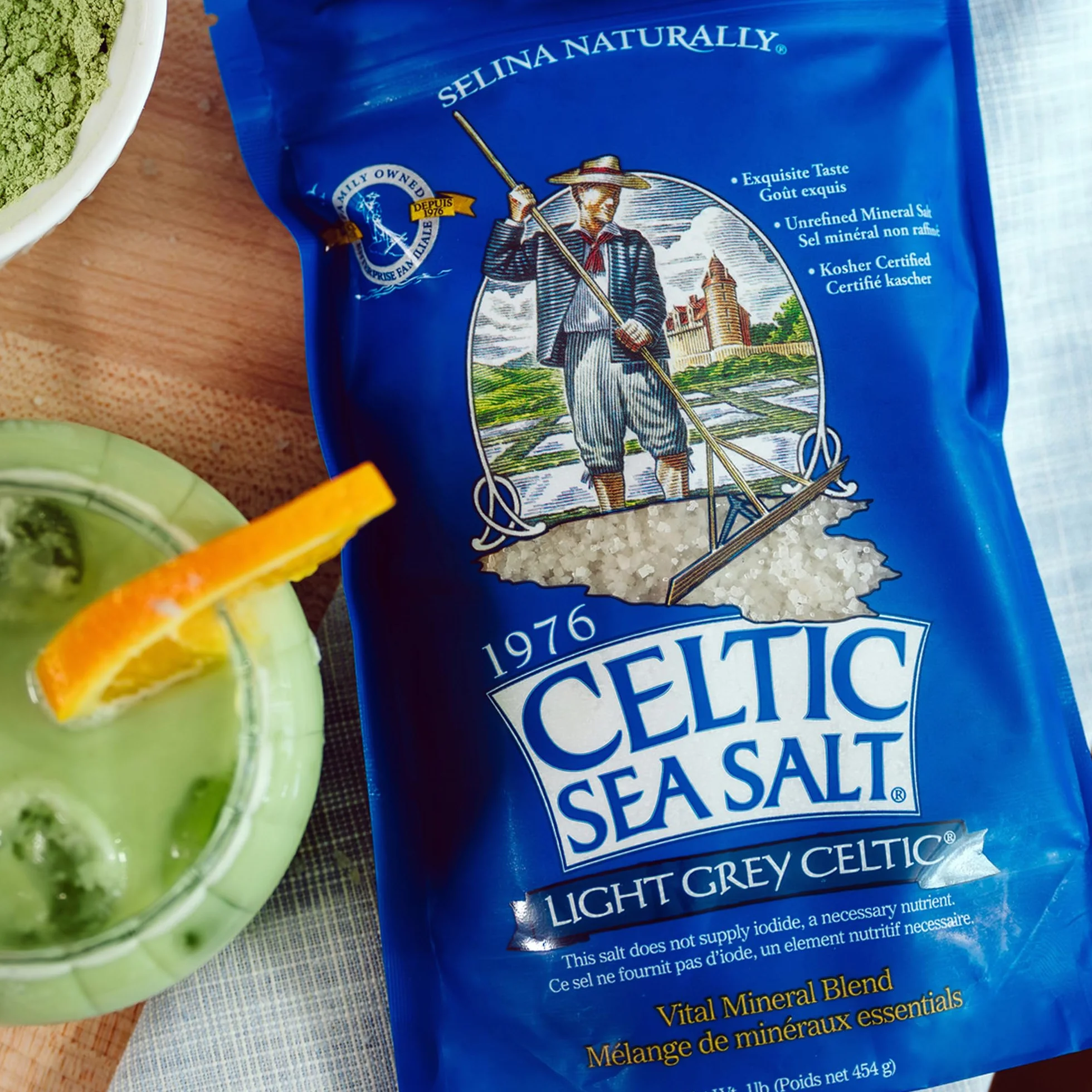 Light Grey Celtic coarse sea salt, 1 lb. bag - Pack of 2 by Celtic Sea Salt