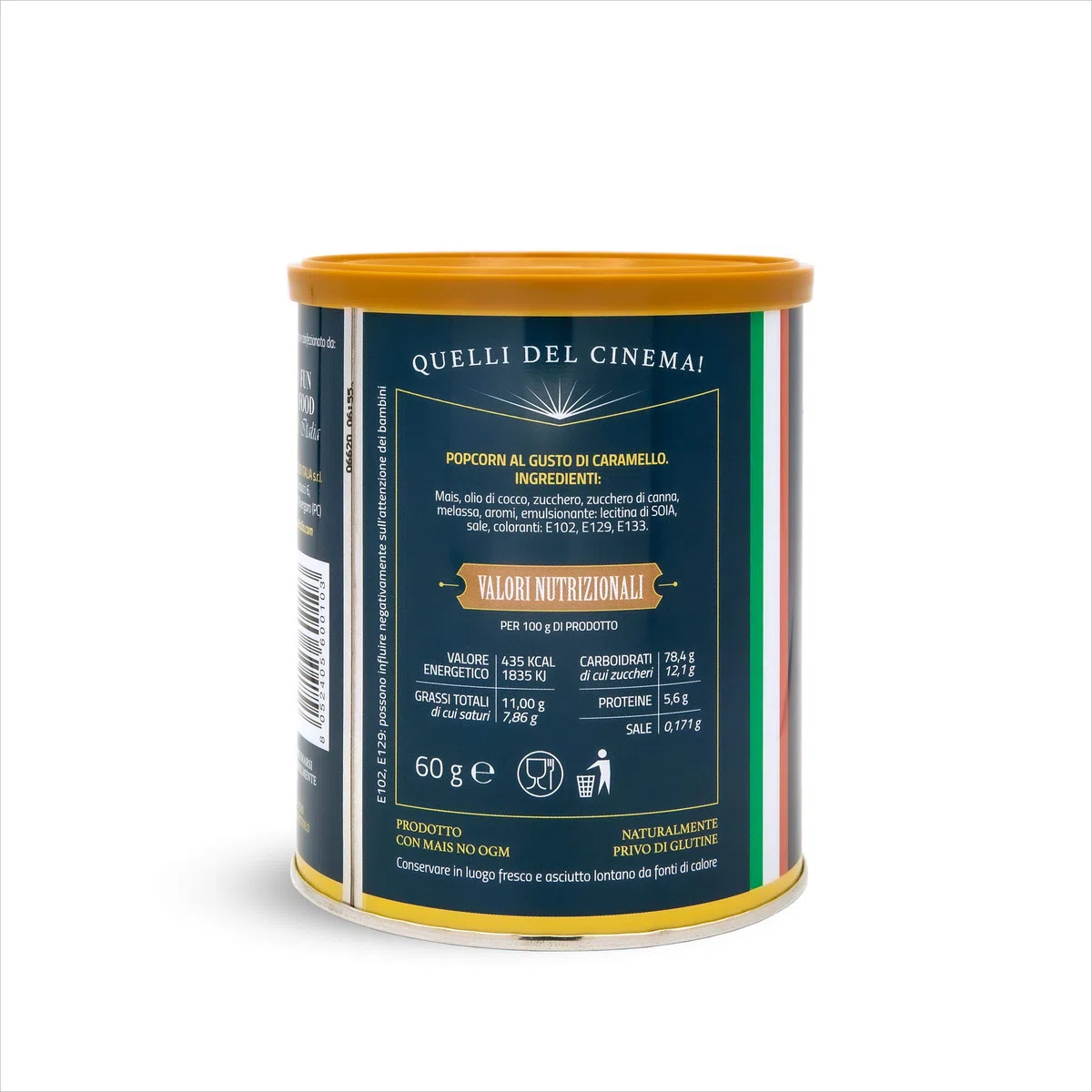 Fun Food Italia Popcorn Gold Premium Gusto Caramello - senza glutine - confezione risparmio da 12 barattoli da 60 g cad