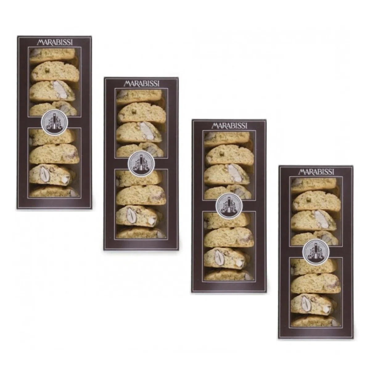 Marabissi® | Pasticceria Artigianale 15 Cantuccini Mandorla | Cantucci alla Mandorla Confezionati 4 x 120 Gr. | Cantucci Artigianali per Vinsanto