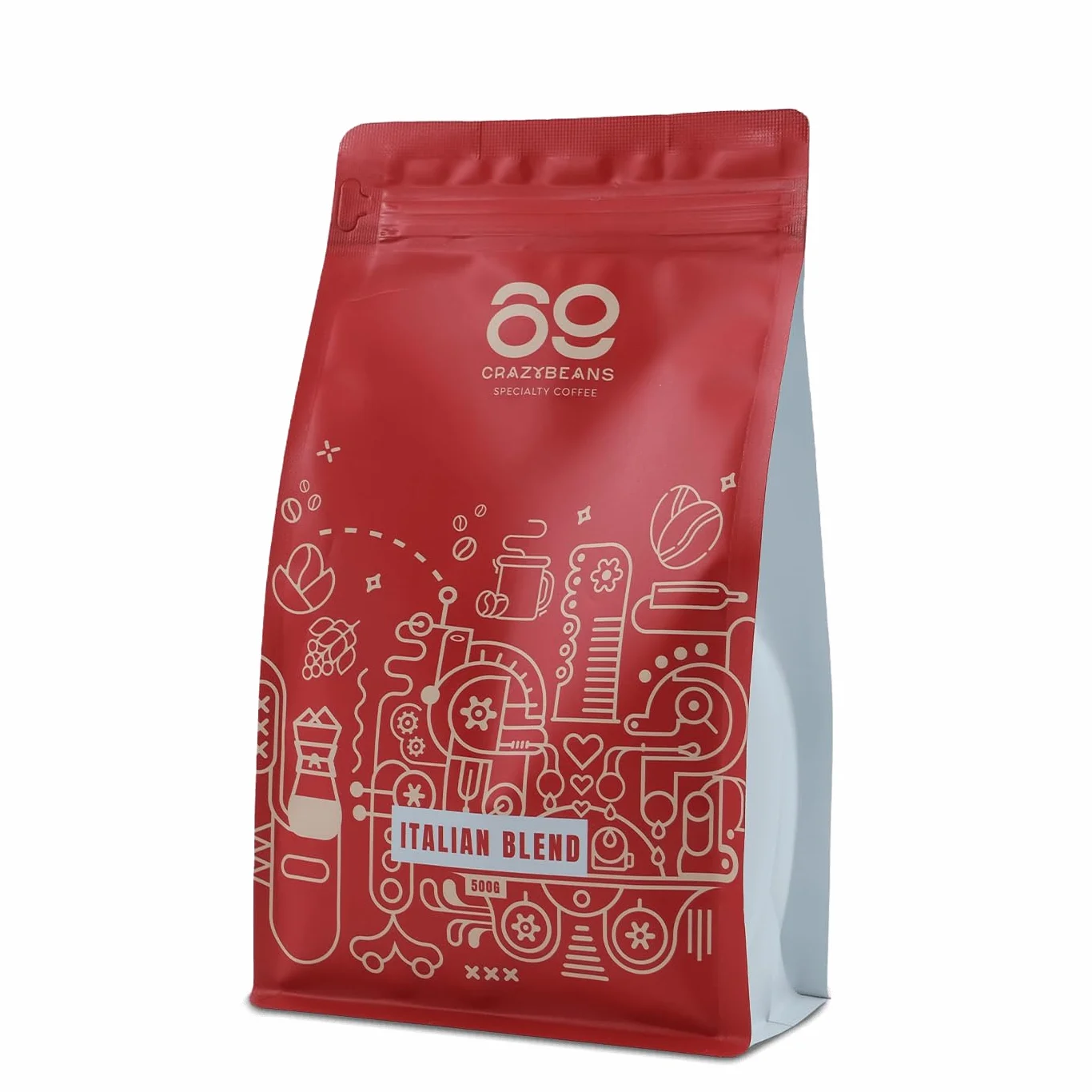Caffè in Grani Specialty 500g – Miscela Espresso 80% Arabica Colombia e 20% Robusta India – Tostatura Media Artigianale – Note di Cioccolato Fondente e Spezie – 69 CrazyBeans