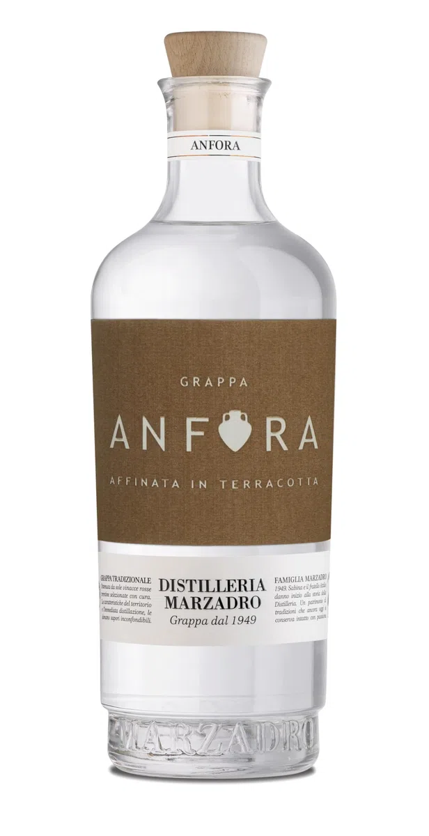 Marzadro, Grappa Anfora, affinamento in terracotta 10 mesi - bottiglia in vetro da 700ml