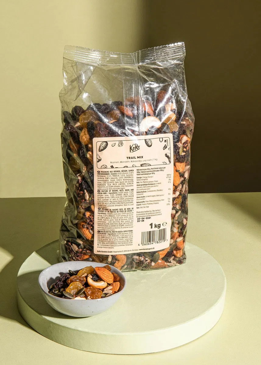 KoRo - Mix di prova "Heavy Duty" - 1 kg - mix di frutta secca con uvetta