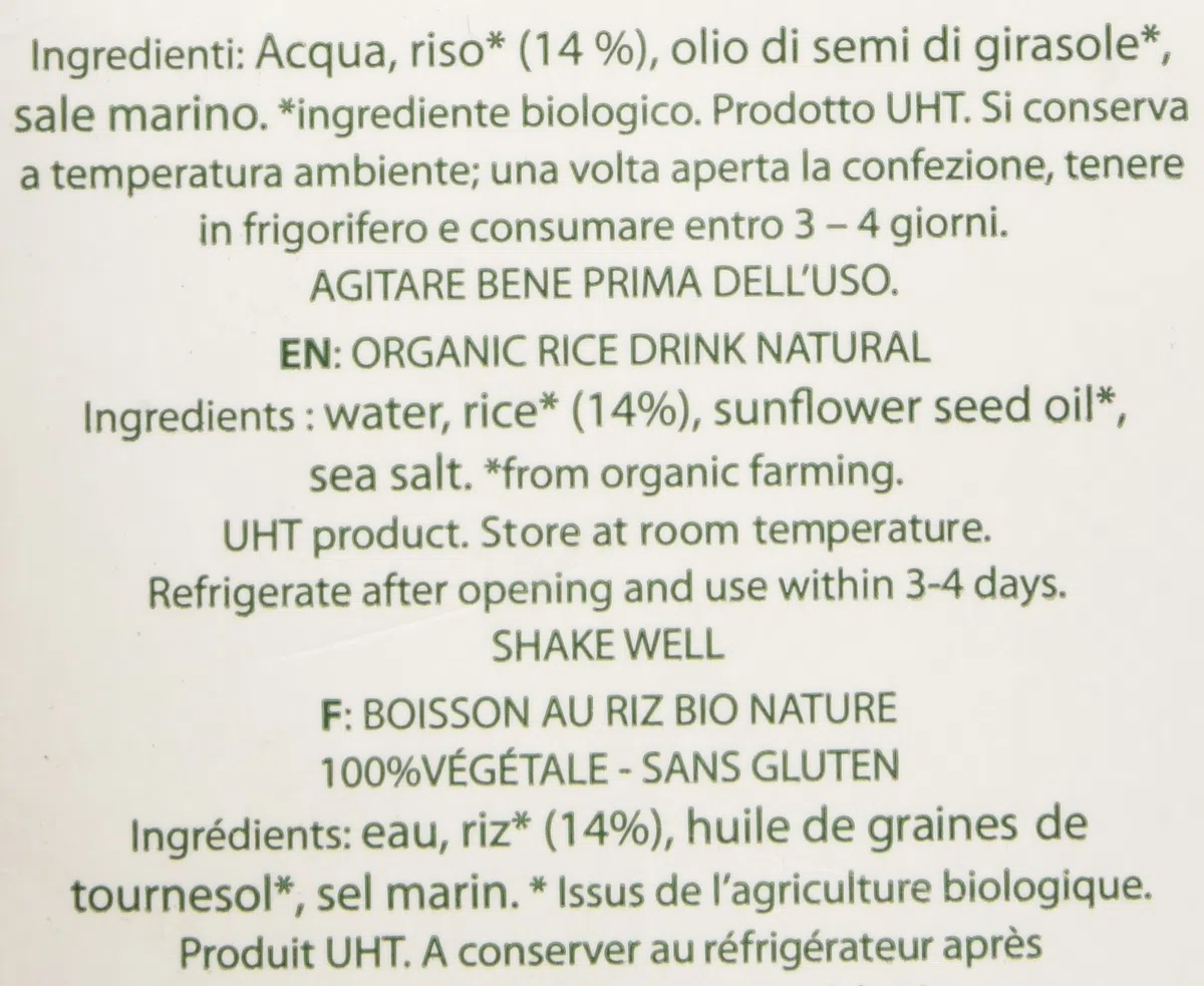 Vitariz Bevanda Di Riso Nature - 1000 gr