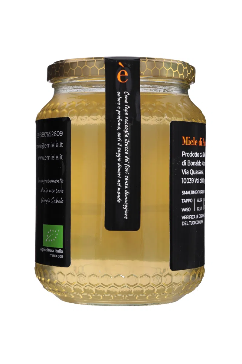 èMiele - Miele Biologico Italiano di Acacia, 1000 gr, raccolto in Canavese - Piemonte - Italia