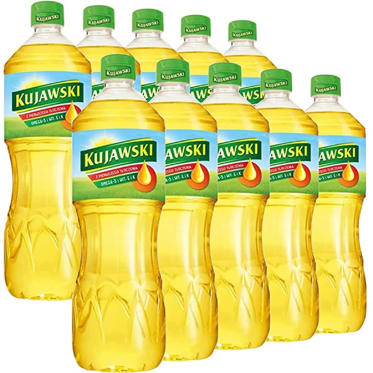 Kujawski Olio di colza 1 l x 10 | Olio di colza | Olio di colza | Olio di colza 10 l – Olio di colza Premium n. 1 in Polonia