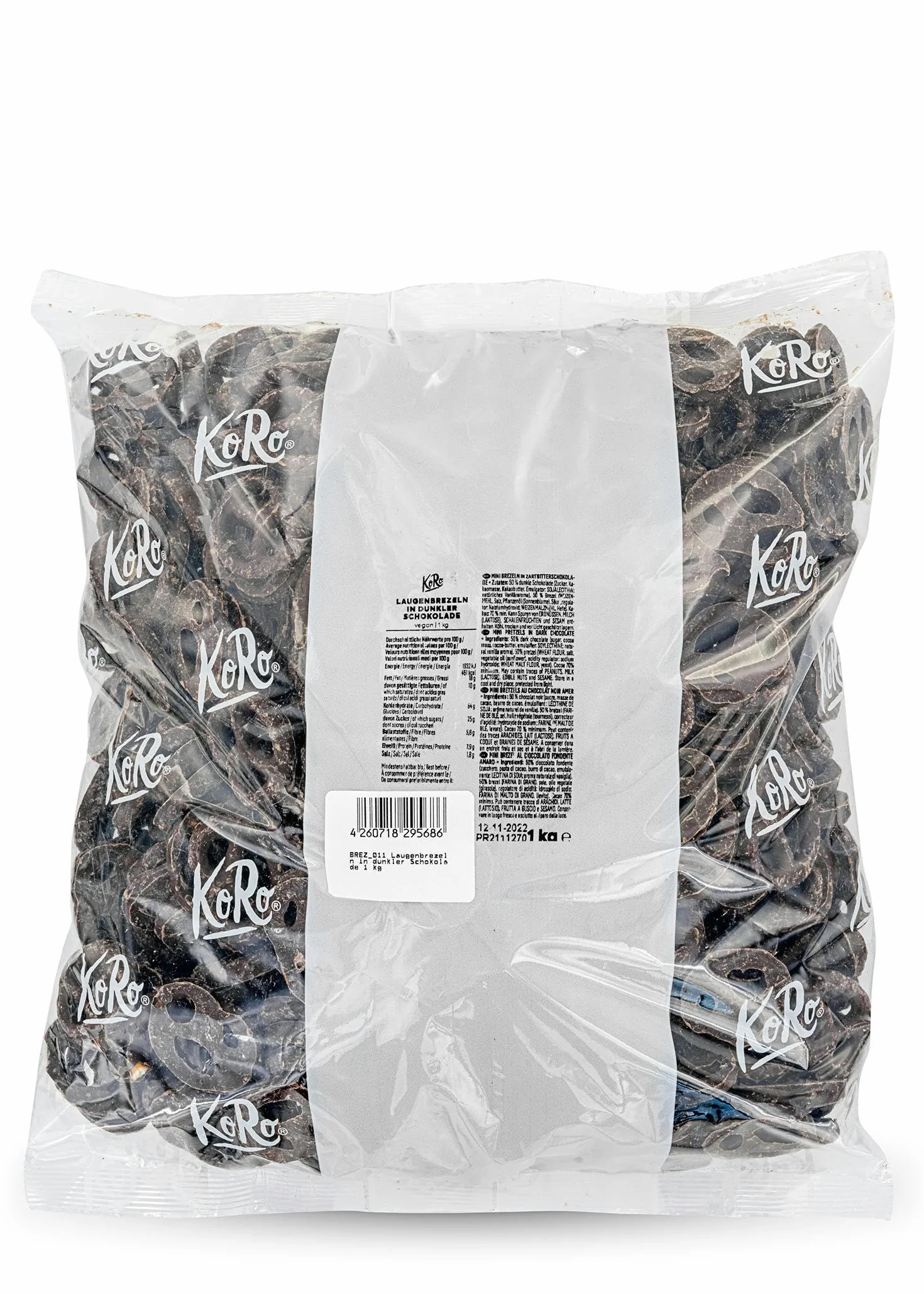 KoRo - Brezel al cioccolato fondente 1 kg - snack dolce e originale - confezione convenienza - idea regalo
