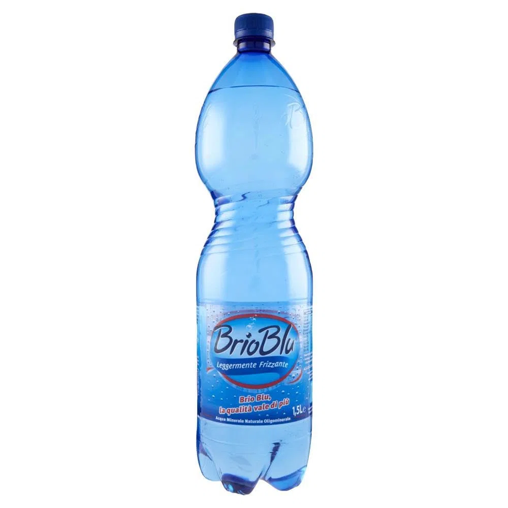 Acqua Brio Blu Leggermente Frizzante, 1,5 L, Confezione da 12 Bottiglie, PET, Gualdo Tadino