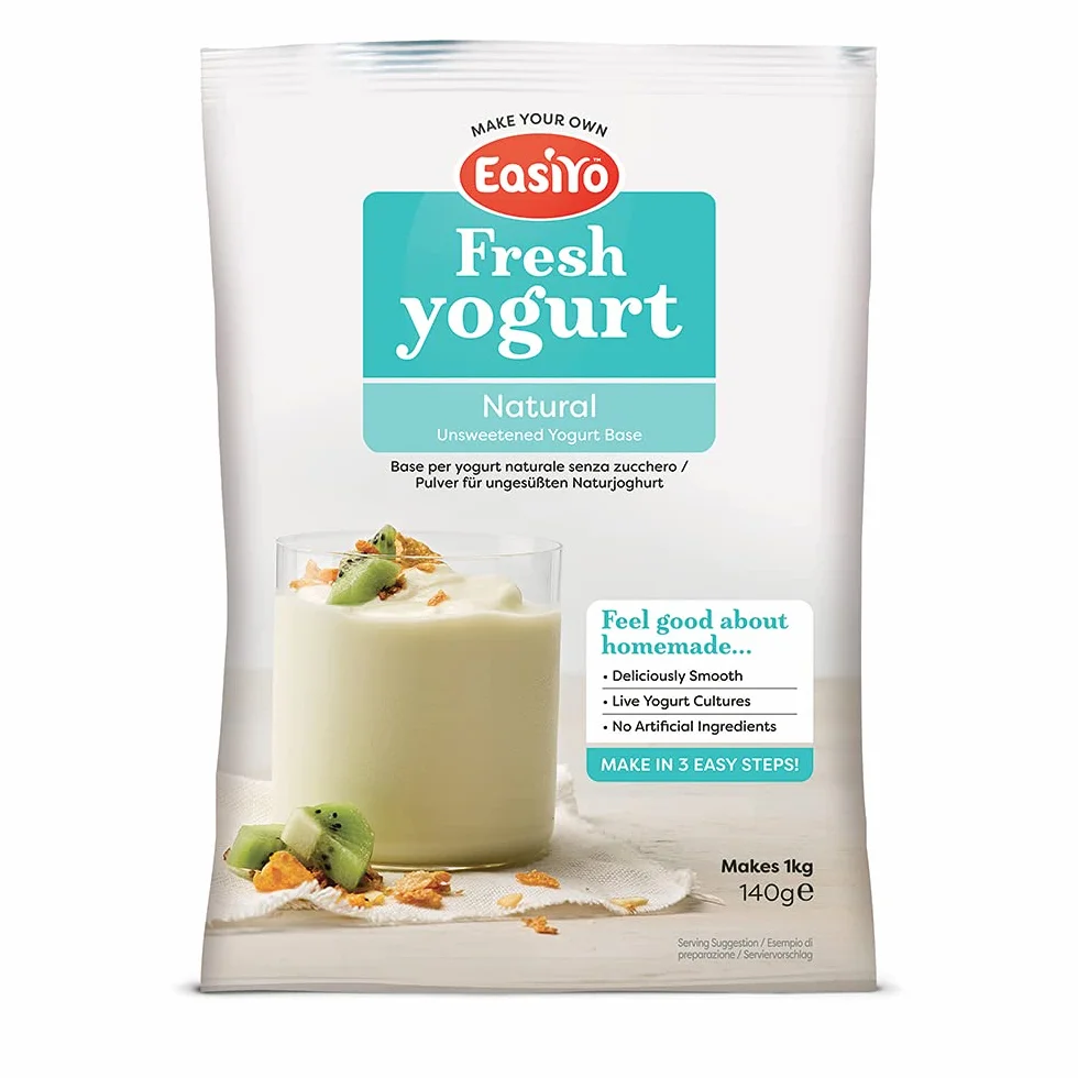 EasiYo Natural Plain Sapore Yogurt - Ogni bustina produce 1 kg - Per l'uso con EasiYo Yoghurt Makers - Confezione da 3