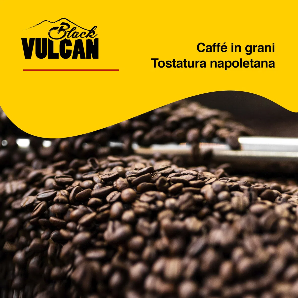 Passalacqua Black Vulcan Caffè Premium in Grani – 1 Kg - Tostatura Autentica Napoletana 30% Arabica - Espresso Forte e Corposo con Note di Cioccolato e Miele - Made in Italy