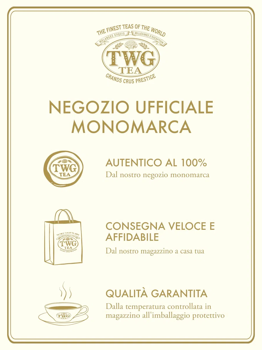 TWG Tea | Breakfast Earl Grey | Tè Nero | Bergamotto | 15 Bustine di Tè in Cotone Cucite a Mano| Set Regalo
