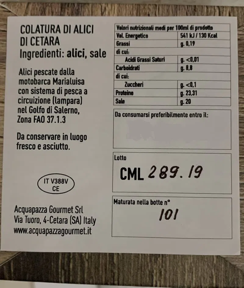 Colatura di Alici 50ml con contagocce - Acqua Pazza
