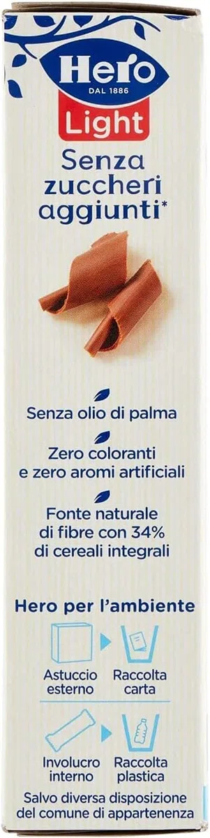 Hero Light Barretta ai Cereali con Cioccolato a Latte Senza Zuccheri Aggiunti 120g