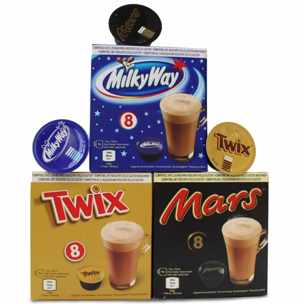Dolce Gusto Mars, Twix, Milky Way Hot Chocolate Pods