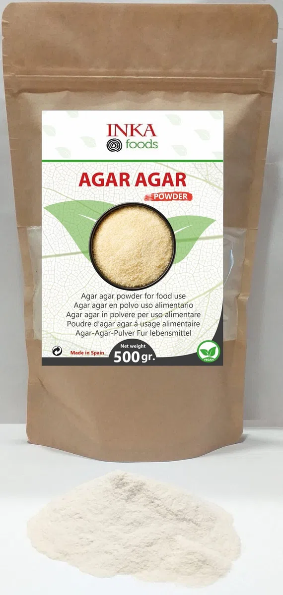 Agar agar polvere 500 gr - Addensante e gelificante vegetale naturale