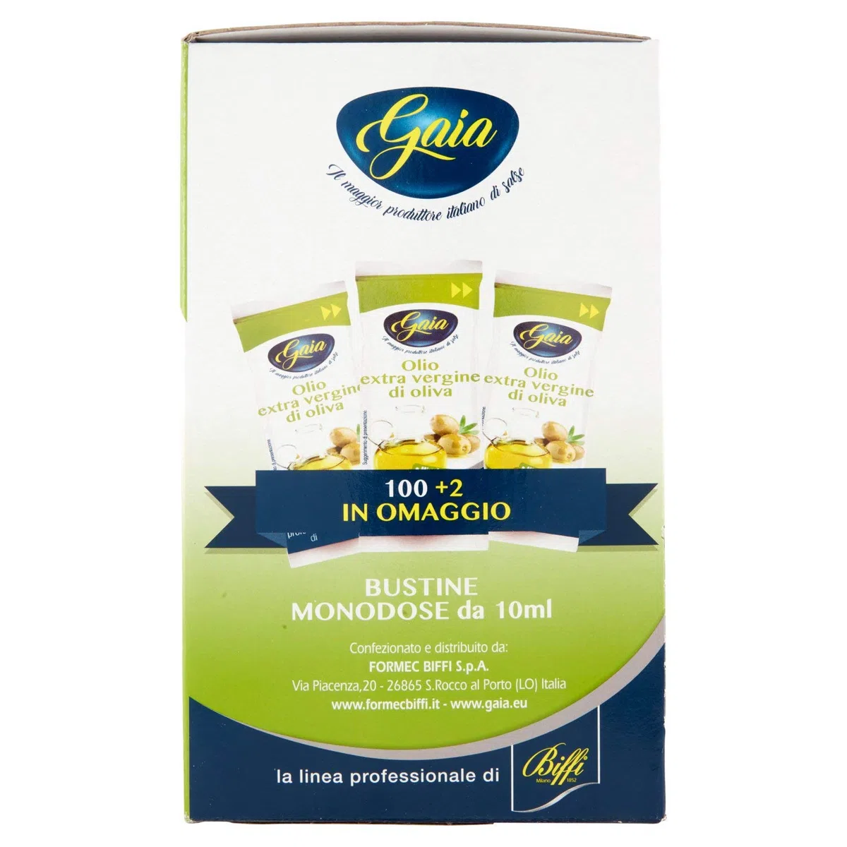 Gaia Ga25810 Olio Extra Vergine in Bustine Monodose - 102 Bustine da 10Ml