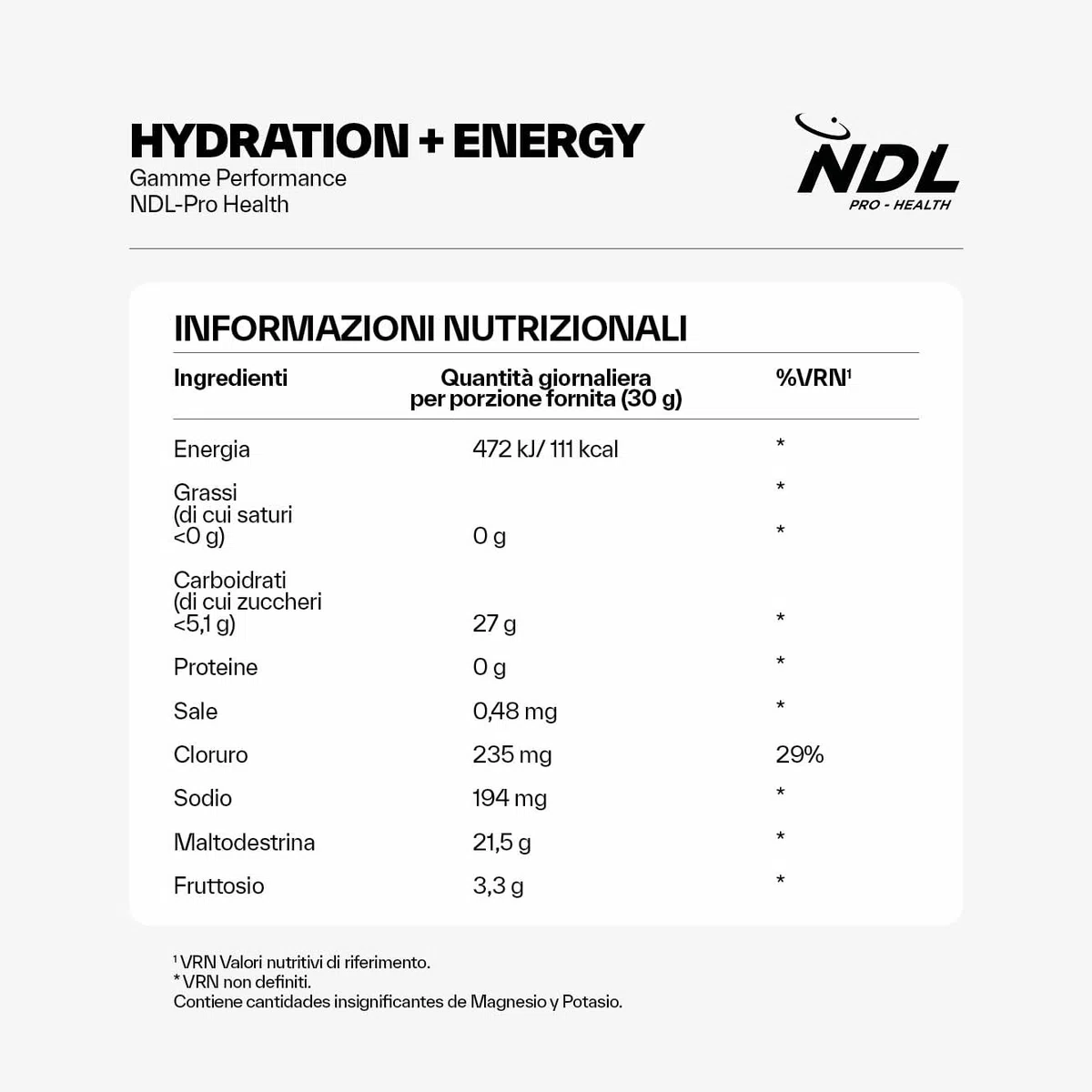 NDL Pro-Health Hydration energy I Bevanda Isotonica idratazione rapida per lo sport con elettroliti in polvere e sali minerali I Aiuta a ridurre stanchezza e affaticamento I Gusto lime-Limone I 75Og