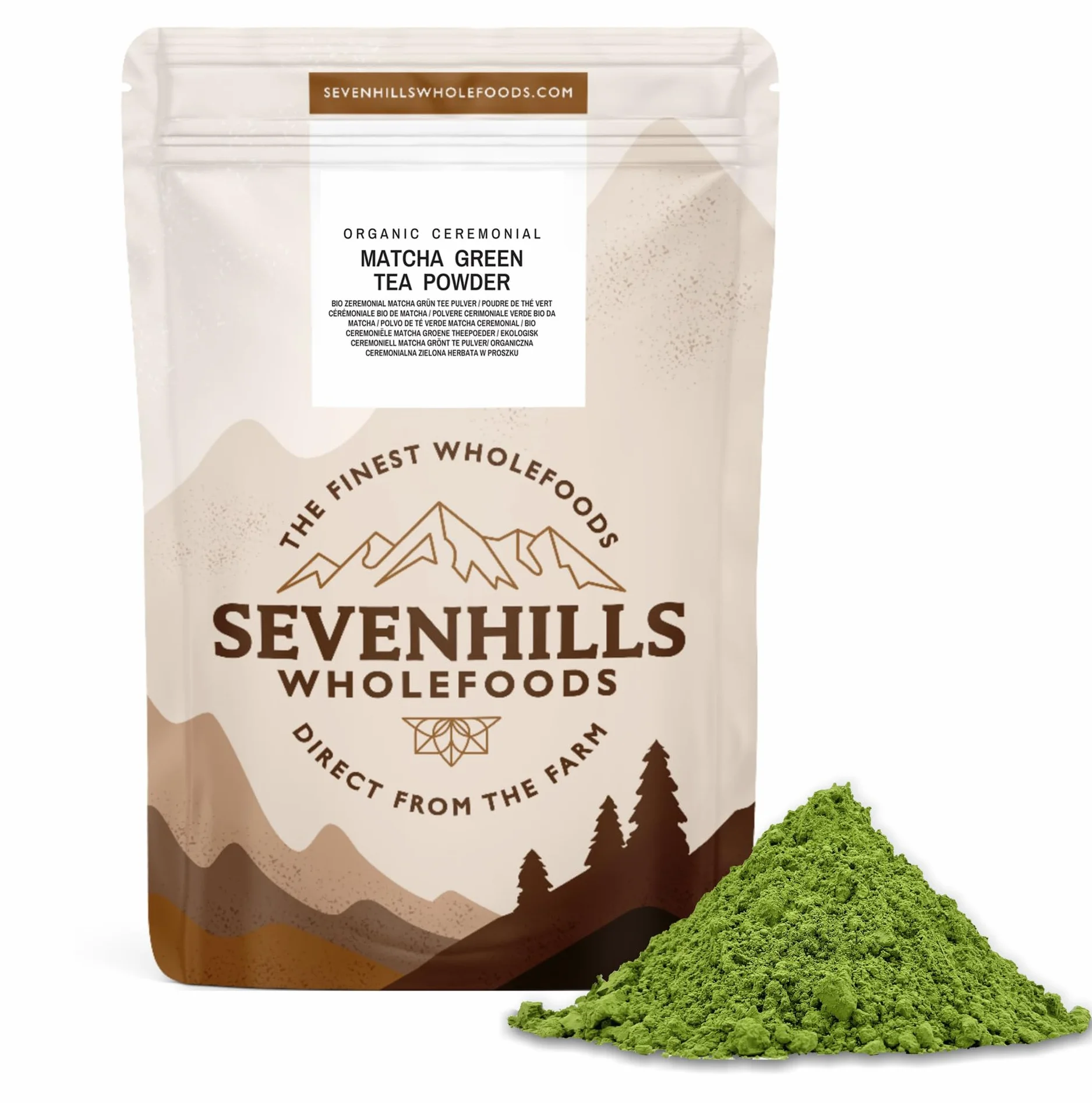 Sevenhills Wholefoods Polvere Di Tè Verde Matcha Cerimoniale Giapponese Crudo Bio 200g