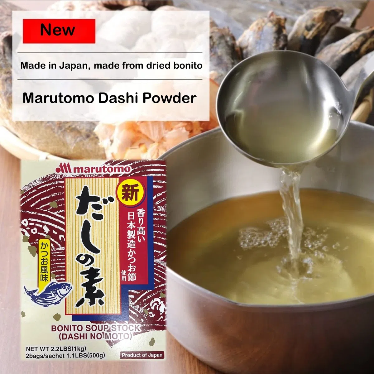 Marutomo Katsuo Dashino Moto - Brodo di minestra in polvere Bonito 1kg