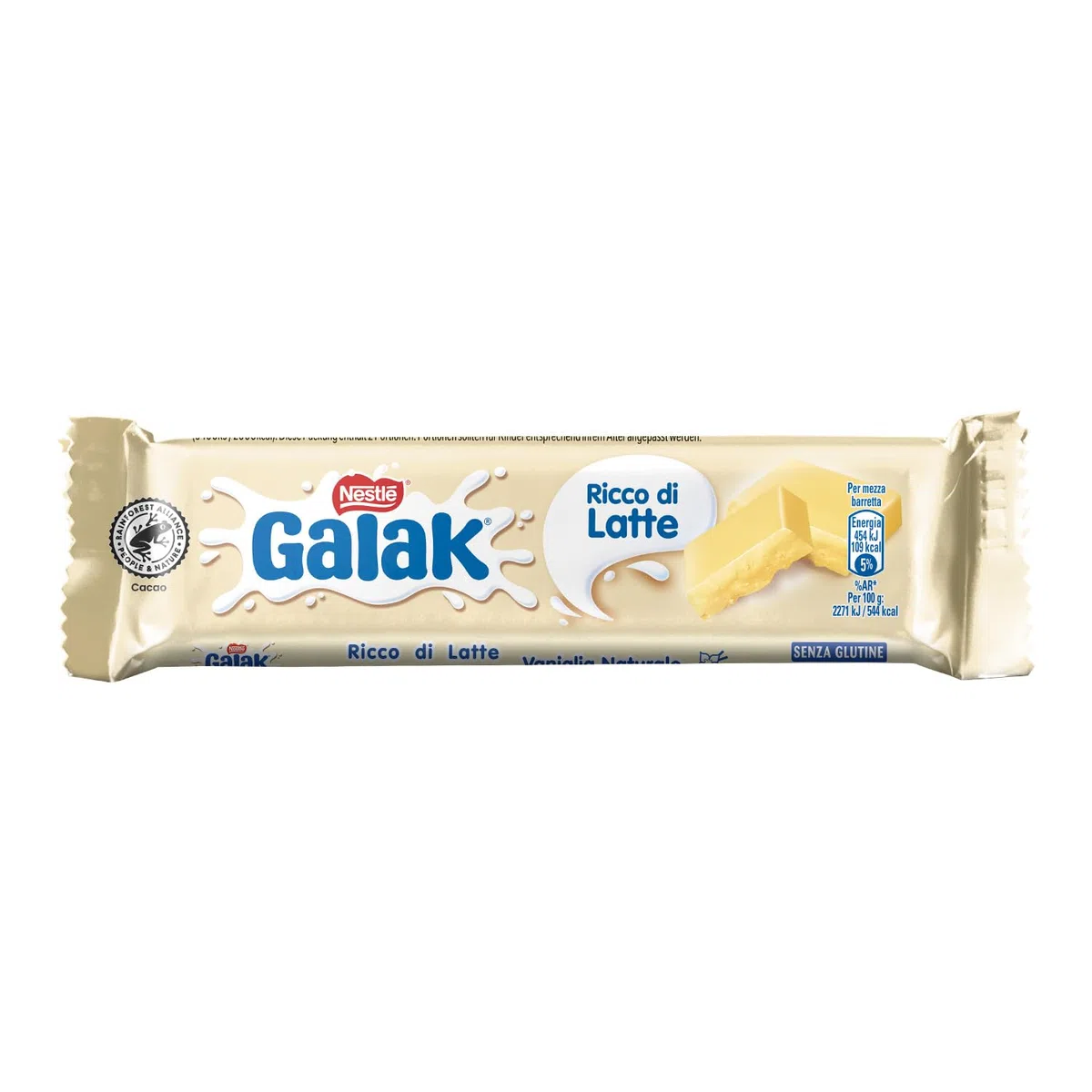 GALAK Barretta Cioccolato Bianco, 36 Barrette da 40g (1,44kg)