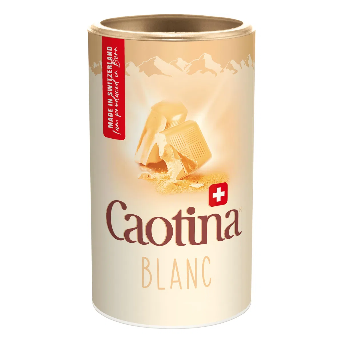 Caotina Blanc, cioccolato bianco da bere, cacao in polvere con il miglior cioccolato bianco svizzero, cioccolata calda sostenibile e certificata, 1x500g