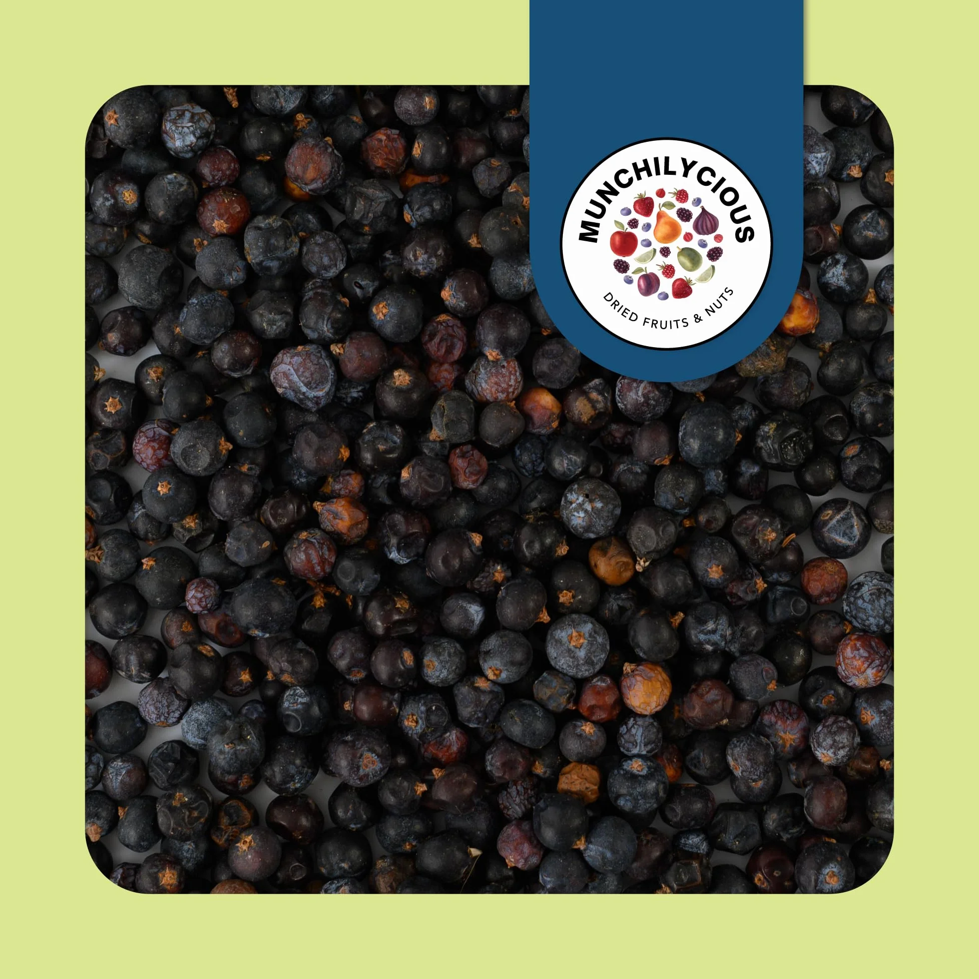 Munchilycious Bacche di Ginepro Essiccate 1kg, Ginepro Bacche Intere senza Zuccheri, Frutta Secca