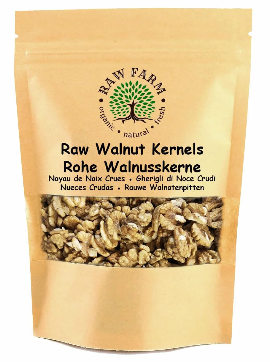 Raw Farm - Noci Sgusciate 1 kg - 100% Naturali e Non Salate, Vegano e Senza Glutine