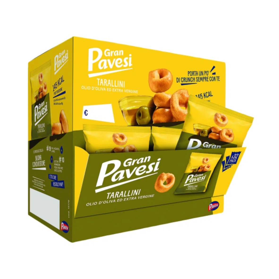 TARALLI PAVESI I TARALLI OLIO EVO 32 MONOPORZIONI DA 32g OLIO DI OLIVA