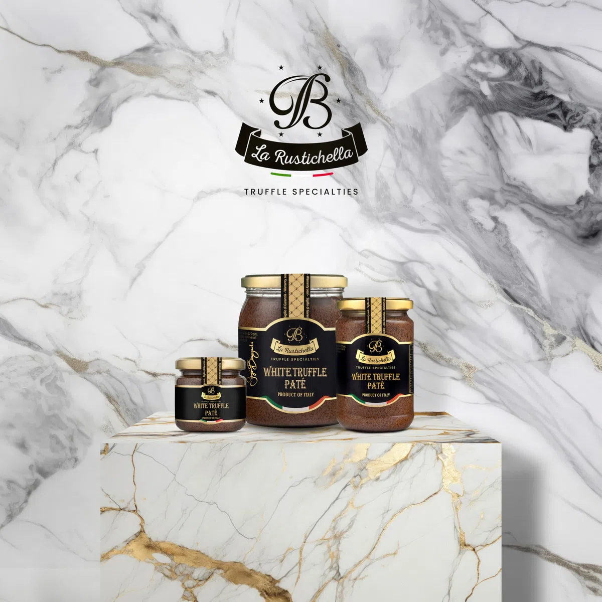 La Rustichella - Paté al Tartufo Bianco 500gr, Vegan, Gluten Free, Cholesterol Free - Prelibatezza Italiana
