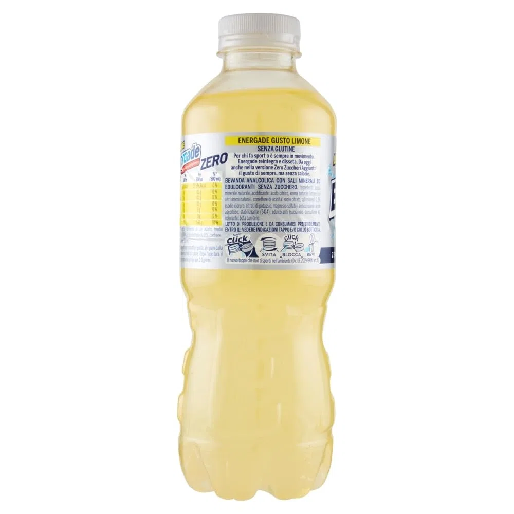 Energade ZERO gusto Limone, Zero Zuccheri Aggiunti Reintegratore Dissetante 500ml (2025) [BOX da 12 Bottiglie]