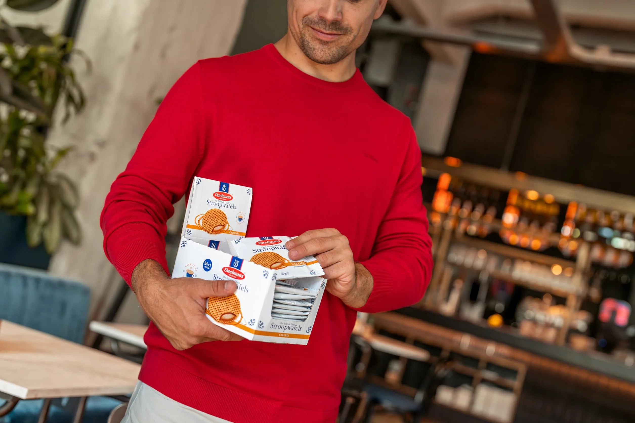 Daelmans Stroopwafels, 36 Confezionati Singolarmente (Diametro 9 cm), Waffle al Caramello Olandesi, Snack Classico da Caffè
