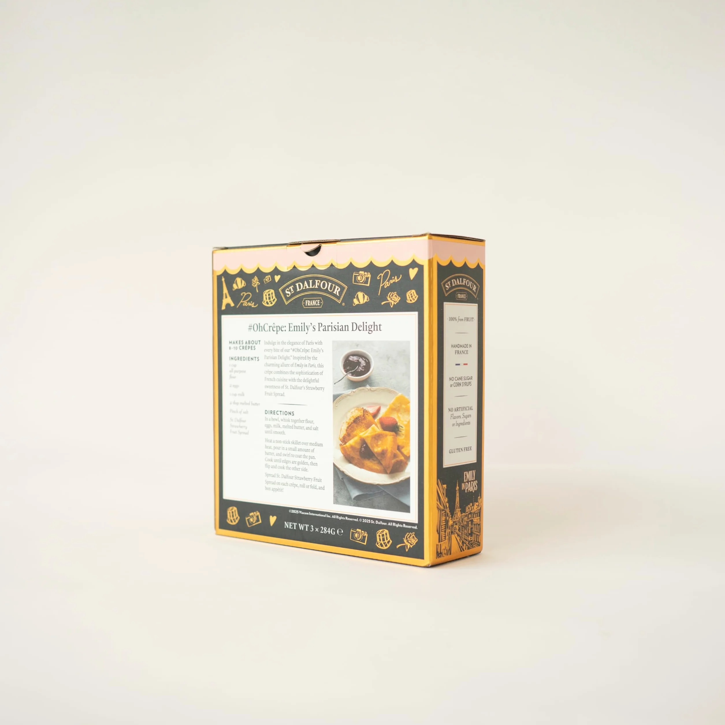 St. Dalfour Confezione Regalo – Edizione Emily in Paris – 100% frutta, senza zuccheri aggiunti, senza glutine – 3x284g (Fragola/Lampone/Ciliegie) (Ciliegie, Fichi, Arancia-Zenzero)