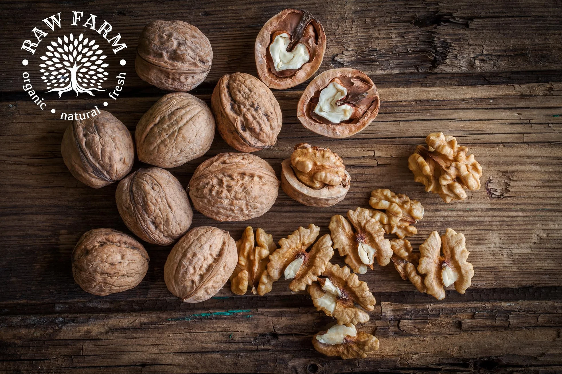 Raw Farm - Noci Sgusciate 1 kg - 100% Naturali e Non Salate, Vegano e Senza Glutine