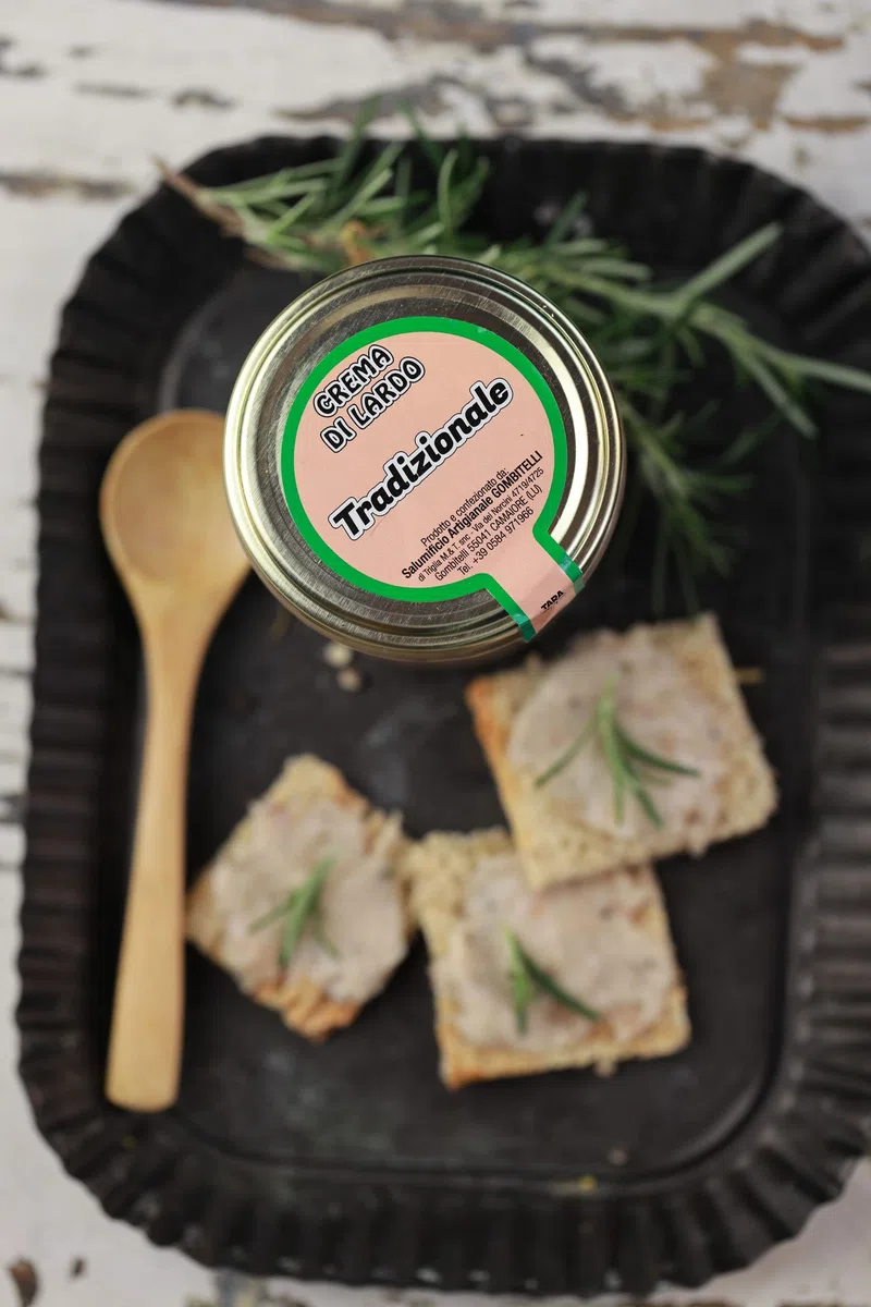 Crema di Lardo Tradizionale | vasetto da 200 gr. | Prodotto spalmabile tipico Toscano | Salumificio Artigianale Gombitelli - Toscana