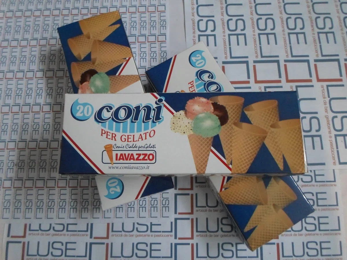60 X CONO PER GELATO TIPO WAFER IN SCATOLA WAFER ICE CREAM